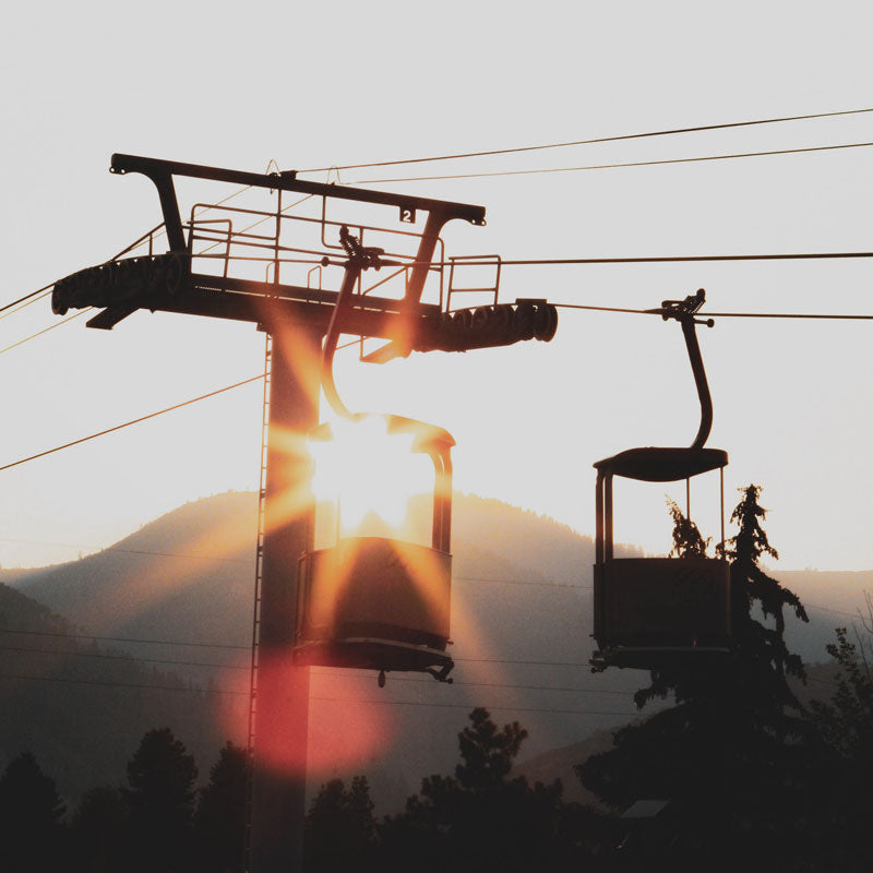 chair lift at sunset in park city